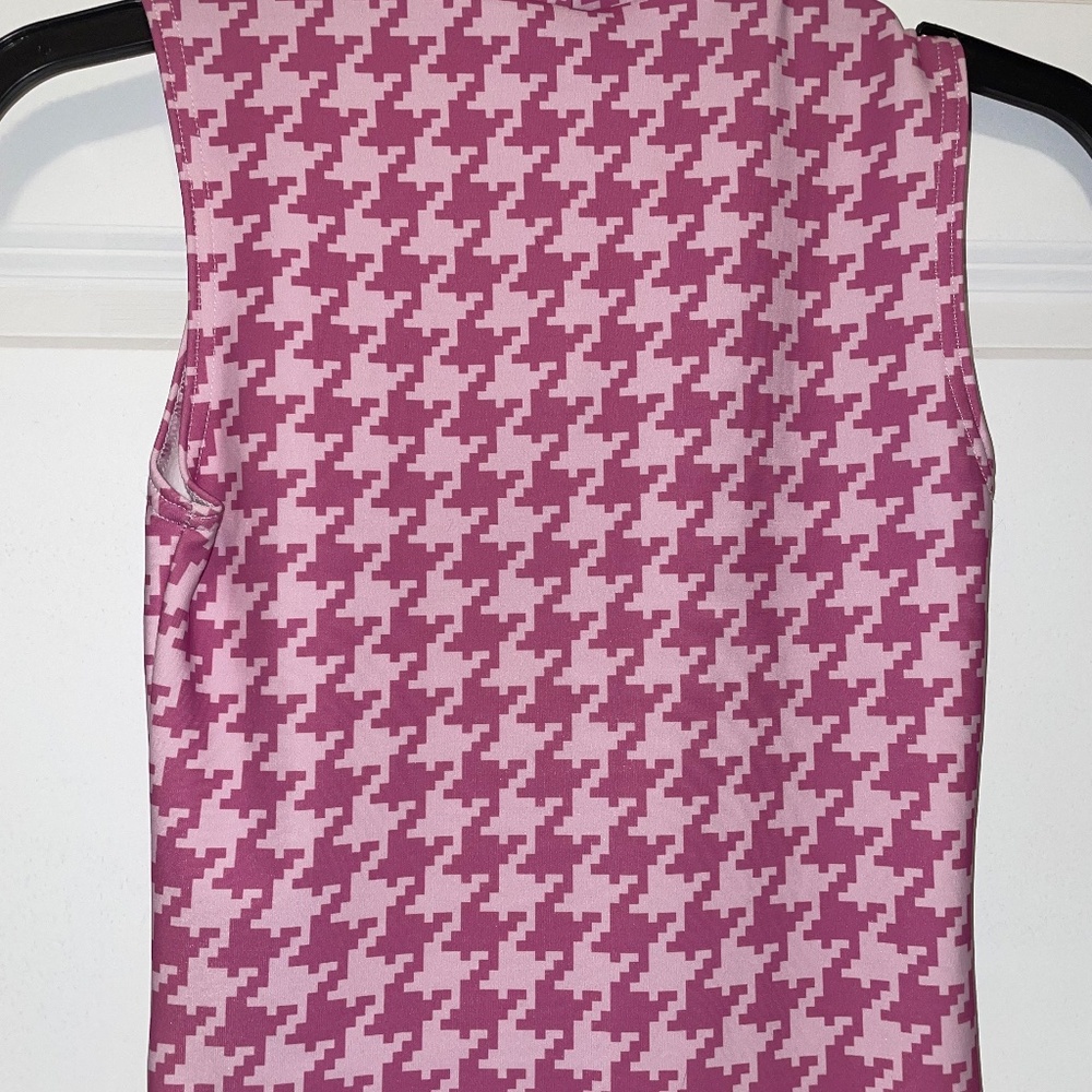 Black Milk Clothing High Neck Toastie Dress Pink houndstooth pattern Size XS - Picture 5 of 7